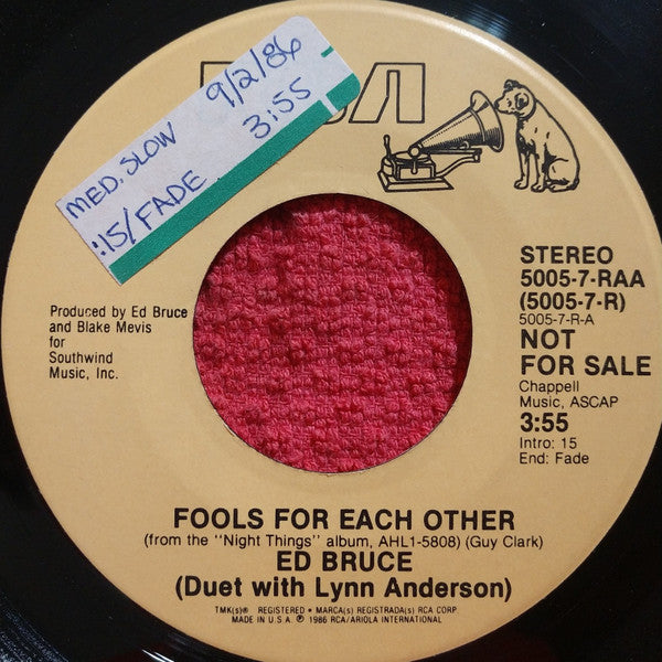 Ed Bruce : Fool's For Each Other (7", Promo)