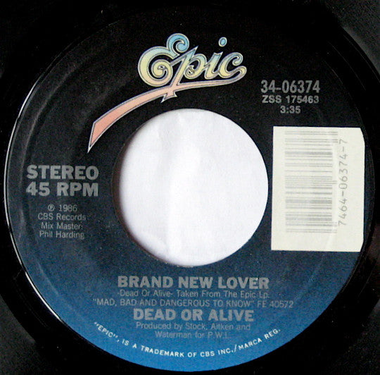 Dead Or Alive : Brand New Lover (7", Single, Car)