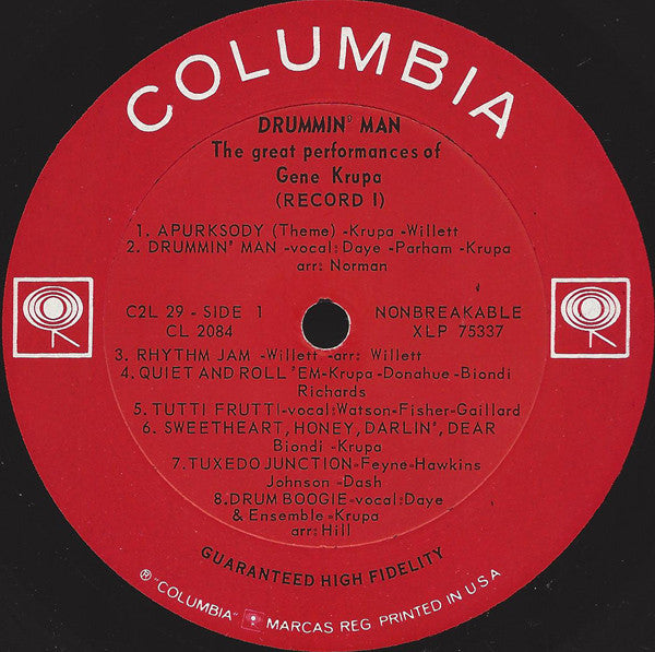 Gene Krupa : Drummin' Man (2xLP, Comp, Mono + Box)