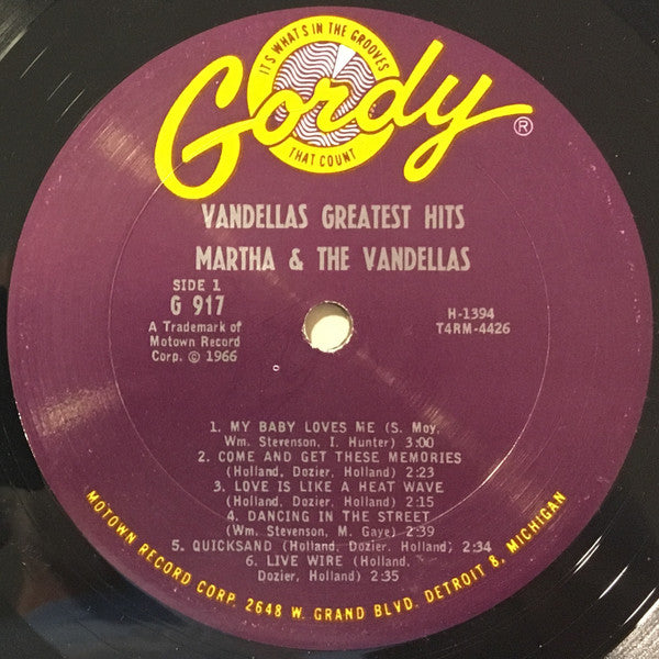 Martha And The Vandellas* : Greatest Hits (LP, Comp, Mono)