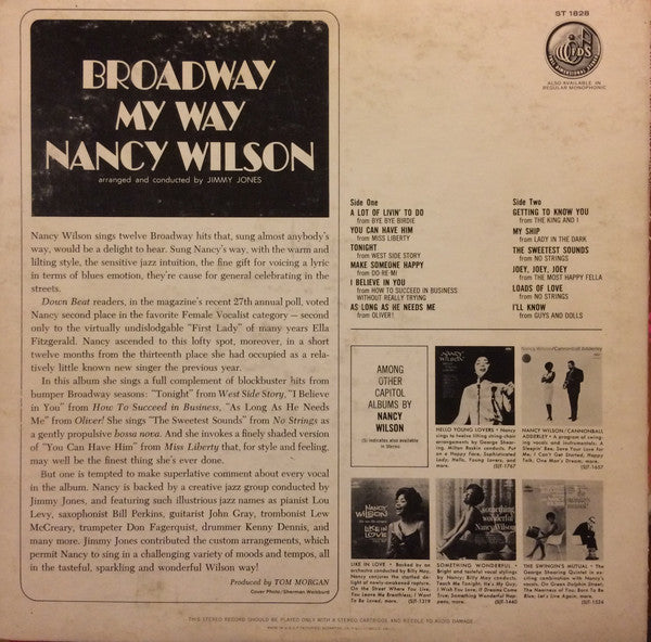Nancy Wilson : Broadway - My Way (LP, Album, Scr)