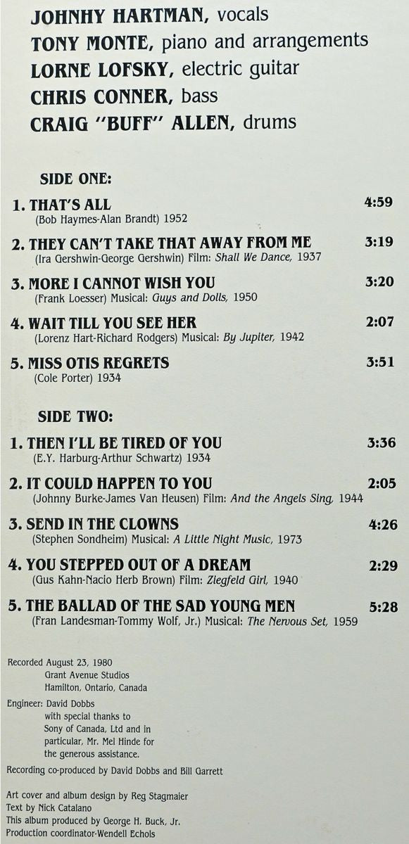 Johnny Hartman : This One's For Tedi (LP)