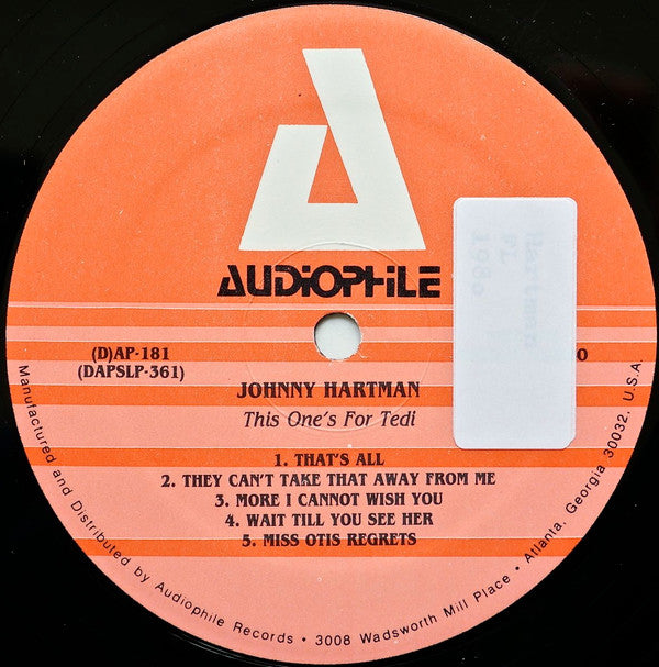 Johnny Hartman : This One's For Tedi (LP)