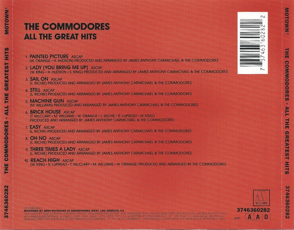 Commodores : All The Great Hits (CD, Comp, RP)