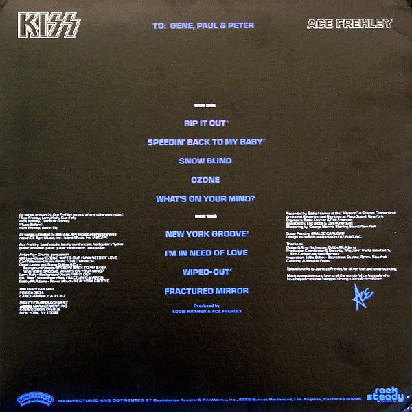 Kiss, Ace Frehley : Ace Frehley (LP, Album, Pic)