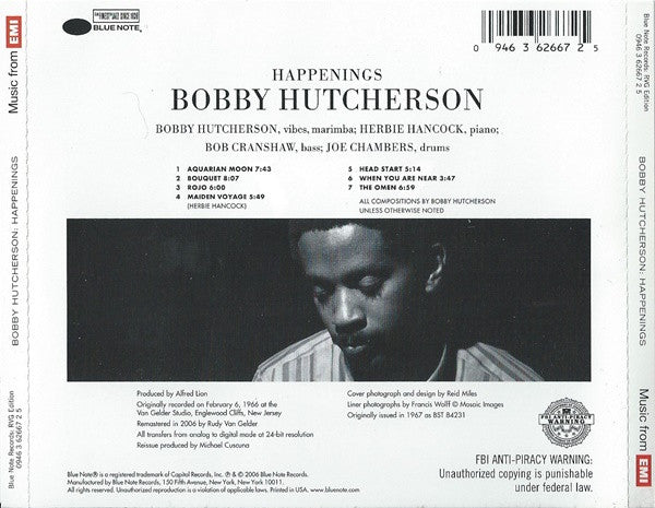 Bobby Hutcherson : Happenings (CD, Album, RE, RM)