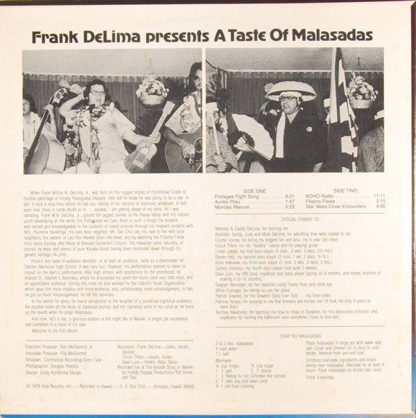 Frank DeLima : A Taste Of Malasadas (LP)