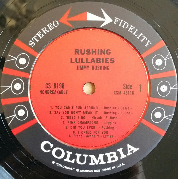 Jimmy Rushing : Rushing Lullabies (LP, Album)