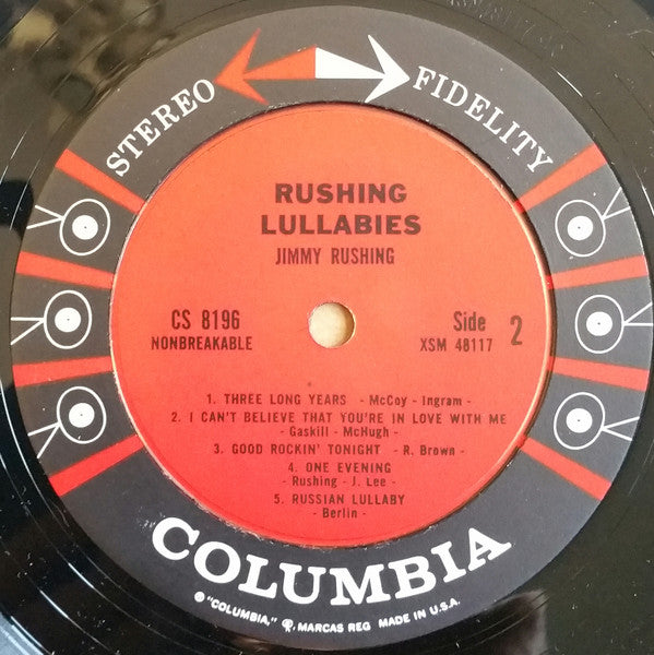 Jimmy Rushing : Rushing Lullabies (LP, Album)
