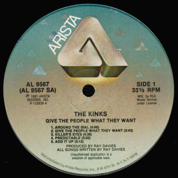 The Kinks : Give The People What They Want (LP, Album, Club, RCA)