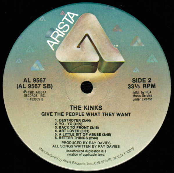 The Kinks : Give The People What They Want (LP, Album, Club, RCA)