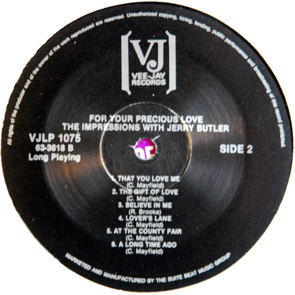 The Impressions With Jerry Butler : For Your Precious Love... (LP, Album, RE)