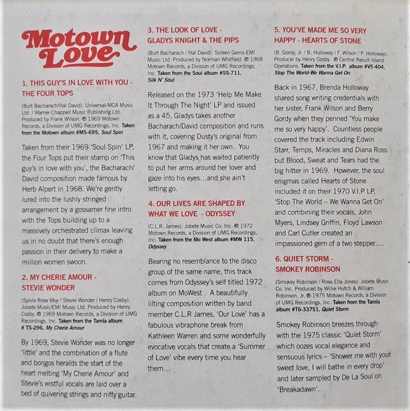 Various : Motown Love (20 Soulful Love Tracks) (CD, Comp)