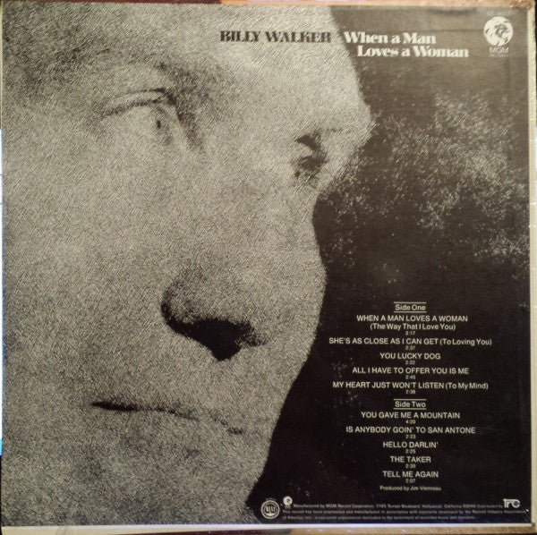Billy Walker : When A Man Loves A Woman (LP, Album)