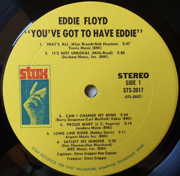 Eddie Floyd : You've Got To Have Eddie (LP, Album, Mon)