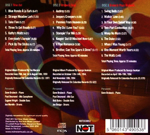 The Dave Brubeck Quartet : Take Five (3xCD, Album, Comp, RM)