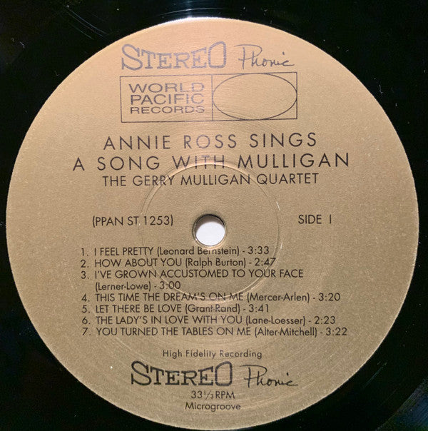 Annie Ross With The Gerry Mulligan Quartet : Sings A Song With Mulligan! (LP, Ltd, RE, 180)