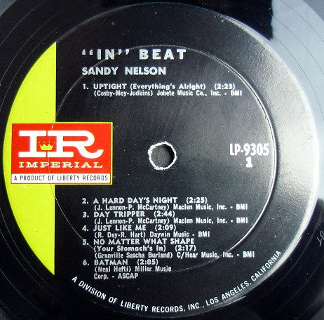 Sandy Nelson : "In" Beat (LP, Album, Mono, RP)