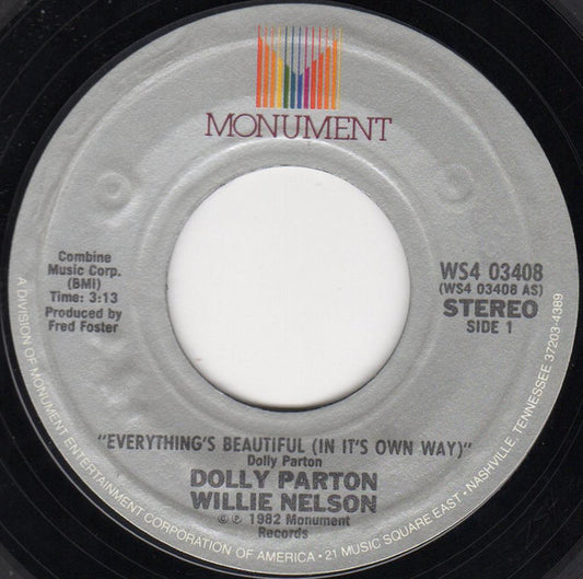 Dolly Parton & Willie Nelson : Everything's Beautiful (In Its Own Way) (7", Styrene)