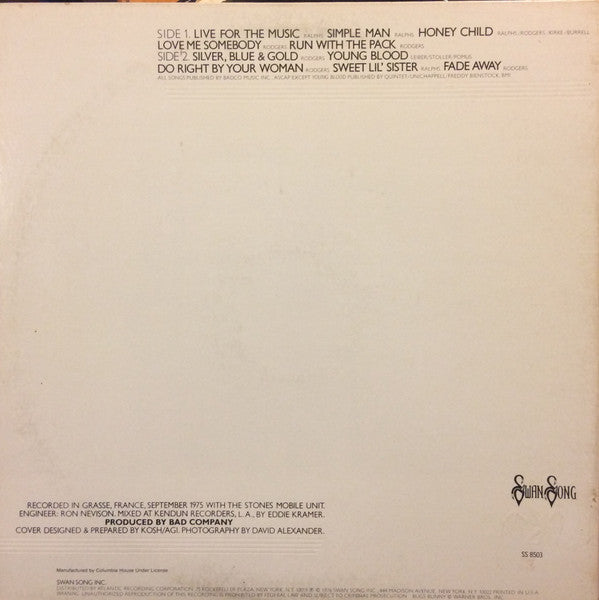 Bad Company (3) : Run With The Pack  (LP, Album, Club, RE, CRC)