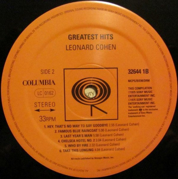 Leonard Cohen : Greatest Hits (LP, Comp, RE, 180)