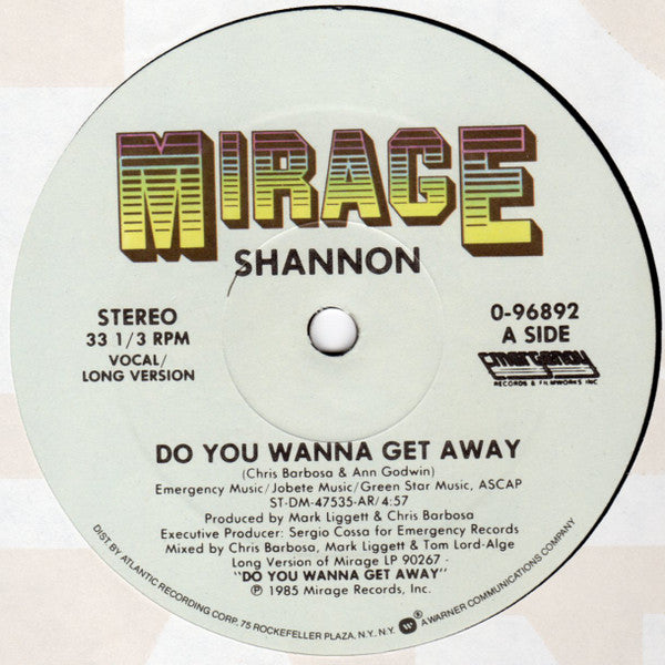 Shannon : Do You Wanna Get Away (12", AR)