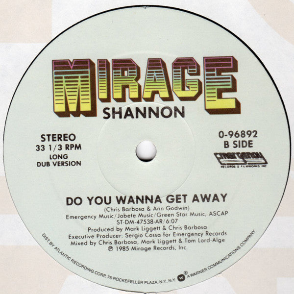 Shannon : Do You Wanna Get Away (12", AR)