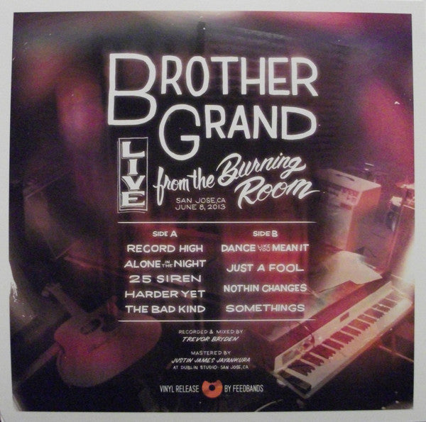 Brother Grand : Live From The Burning Room (LP, Album, Ltd, Num, Pur)