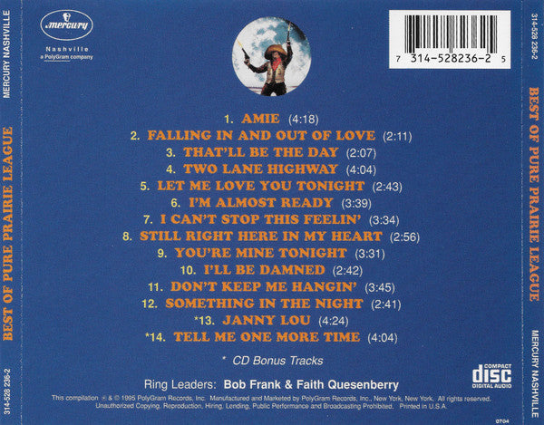 Pure Prairie League : Best Of Pure Prairie League (CD, Comp)