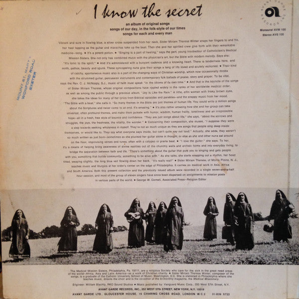 The Medical Mission Sisters* : I Know The Secret (LP, Album, Mono)