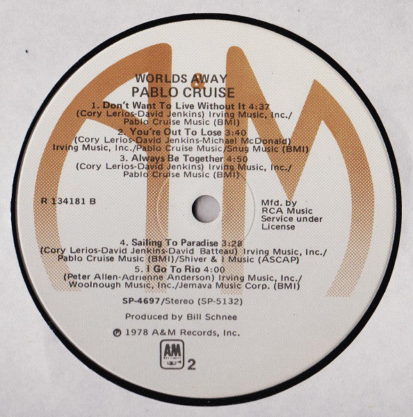 Pablo Cruise : Worlds Away (LP, Album, Club)