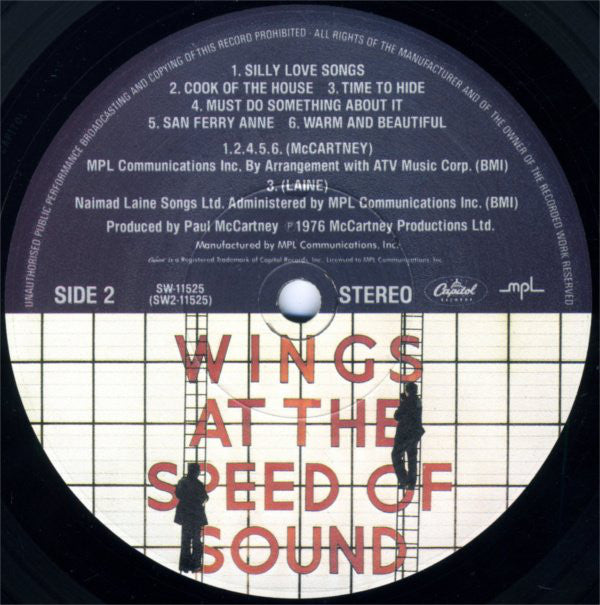 Wings (2) : Wings At The Speed Of Sound (LP, Album, Los)