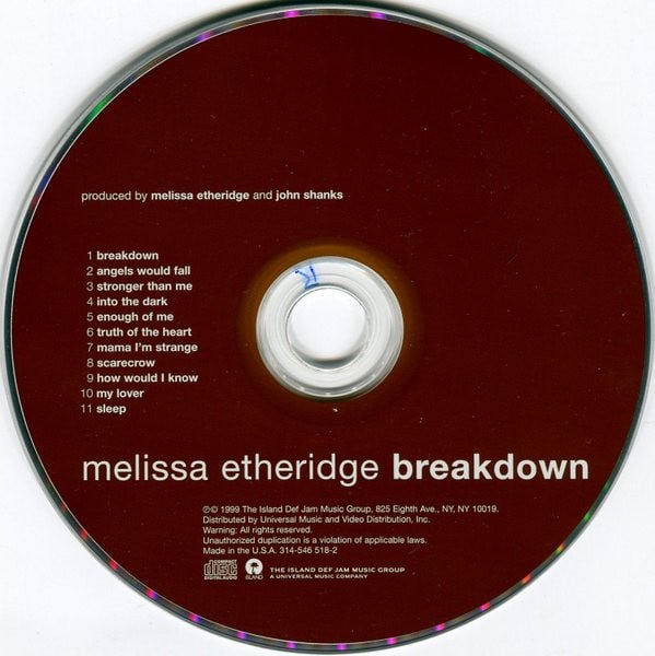 Melissa Etheridge : Breakdown (CD, Album, Enh)