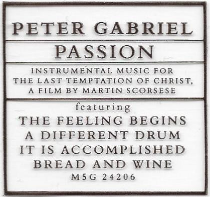 Peter Gabriel : Passion (Music For The Last Temptation Of Christ) (CD, Album, RP)