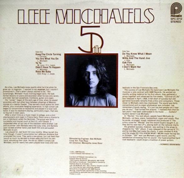 Lee Michaels : 5th (LP, Album, RE, RM)