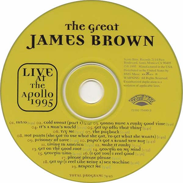James Brown : Live At The Apollo 1995 (CD, Album)
