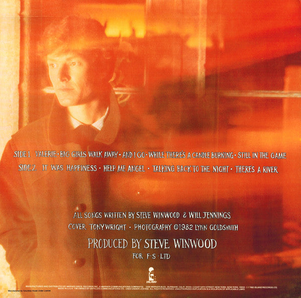 Steve Winwood : Talking Back To The Night (LP, Album, Club)