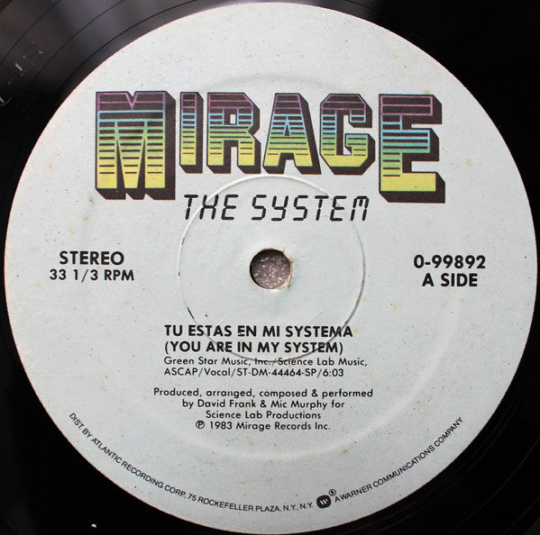 The System : Tu Estas En Mi Systema (You Are In My System) (12", SP)