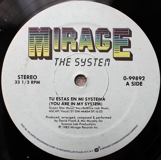The System : Tu Estas En Mi Systema (You Are In My System) (12", SP)
