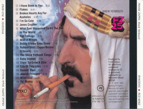 Frank Zappa : Sheik Yerbouti (CD, Album, RE, RM, RP)