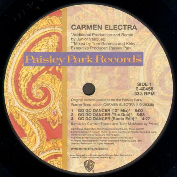 Carmen Electra : Go Go Dancer (12", Maxi)