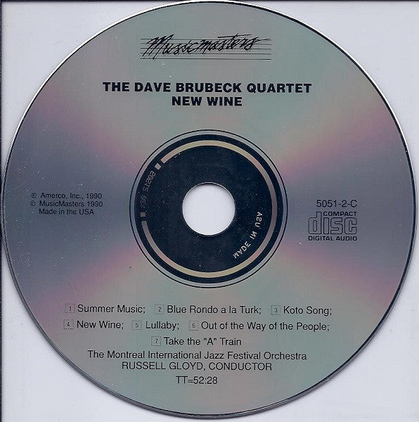 The Dave Brubeck Quartet With The Montreal International Jazz Festival Orchestra : New Wine (CD, Album)