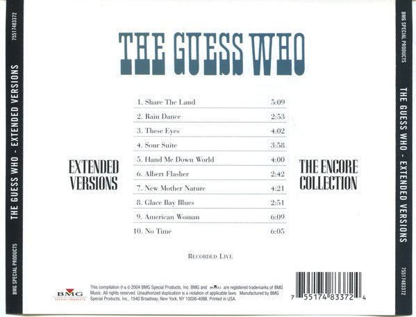 The Guess Who : Extended Versions (CD, Comp)