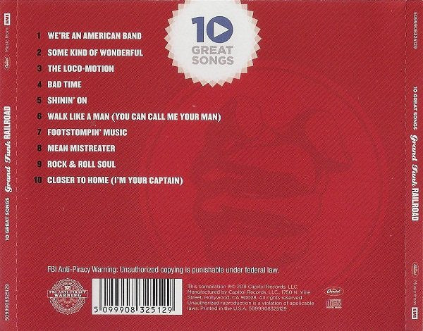 Grand Funk Railroad : 10 Great Songs (CD, Comp)