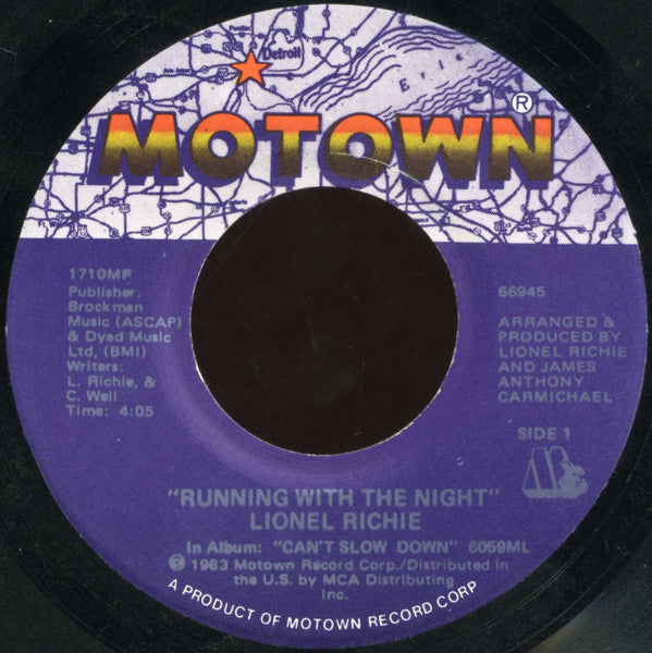 Lionel Richie : Running With The Night (7")