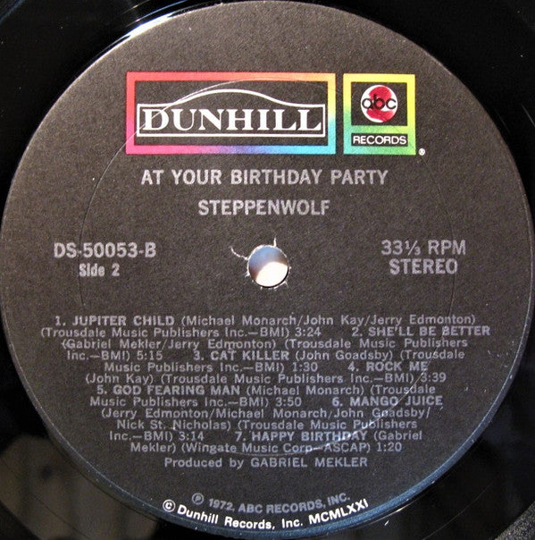 Steppenwolf : At Your Birthday Party (LP, Album, RE, Gat)