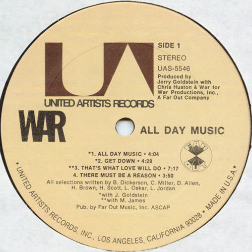 War : All Day Music (LP, Album, RE)