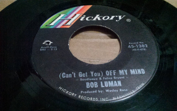 Bob Luman : Poor Boy Blues / (Can't Get You) Off My Mind (7")