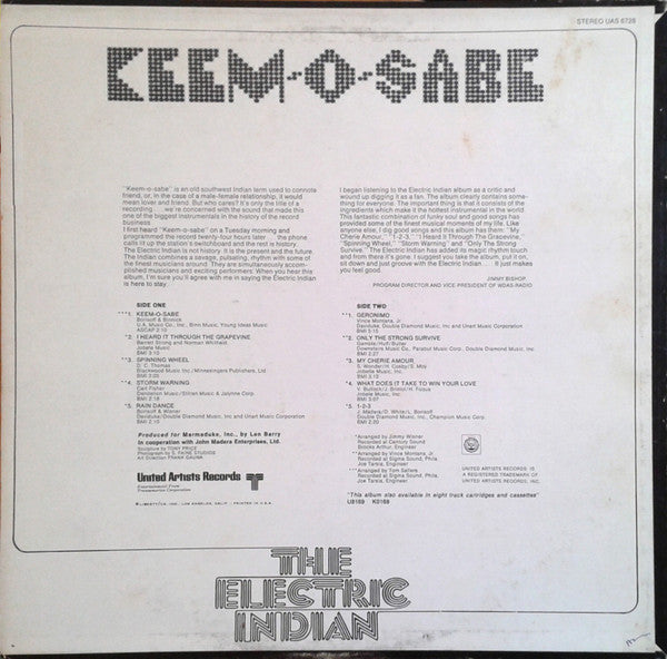 The Electric Indian : Keem-O-Sabe (LP, Album, Wad)