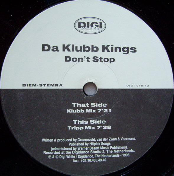 Da Klubb Kings : Don't Stop (12")